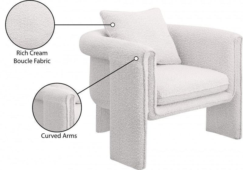 Stylus Boucle Accent Chair in Cream - 425Cream