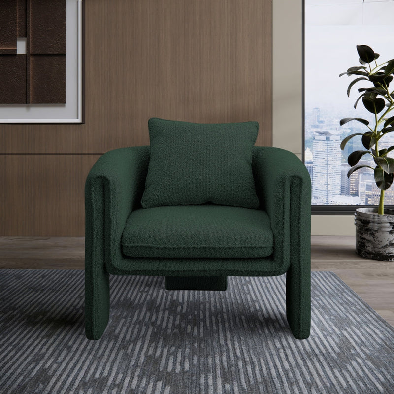 Stylus Boucle Accent Chair in Green - 425Green