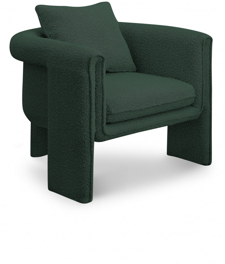 Stylus Boucle Accent Chair in Green - 425Green