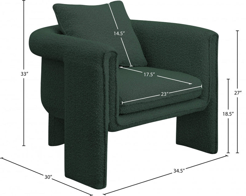 Stylus Boucle Accent Chair in Green - 425Green