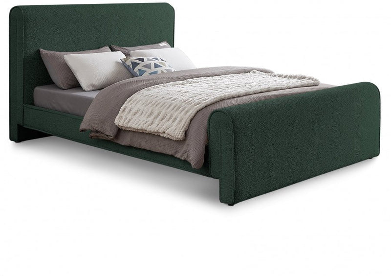 Stylus Boucle Fabric King Bed (3 Boxes) Green - Gate FurnitureKing Bed