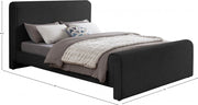 Stylus Boucle Fabric Queen Bed (3 Boxes) Black - Gate FurnitureQueen Bed