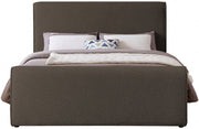 Stylus Boucle Fabric Queen Bed (3 Boxes) Brown - Gate FurnitureQueen Bed