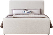 Stylus Boucle Fabric Queen Bed (3 Boxes) Cream - Gate FurnitureQueen Bed