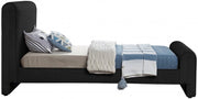 Stylus Boucle Fabric Twin Bed (3 Boxes) Black - Gate FurnitureTwin Bed