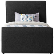 Stylus Boucle Fabric Twin Bed (3 Boxes) Black - Gate FurnitureTwin Bed