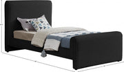 Stylus Boucle Fabric Twin Bed (3 Boxes) Black - Gate FurnitureTwin Bed
