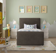 Stylus Boucle Fabric Twin Bed (3 Boxes) Brown - Gate FurnitureTwin Bed