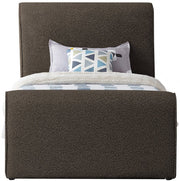 Stylus Boucle Fabric Twin Bed (3 Boxes) Brown - Gate FurnitureTwin Bed
