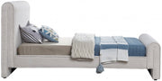 Stylus Boucle Fabric Twin Bed (3 Boxes) Cream - Gate FurnitureTwin Bed
