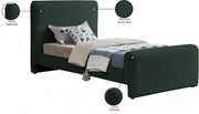 Stylus Boucle Fabric Twin Bed (3 Boxes) Green - Gate FurnitureTwin Bed