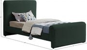 Stylus Boucle Fabric Twin Bed (3 Boxes) Green - Gate FurnitureTwin Bed