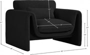 Stylus Boucle Fabric Upholstered Chair in Black - 198Black-C