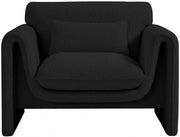 Stylus Boucle Fabric Upholstered Chair in Black - 198Black-C