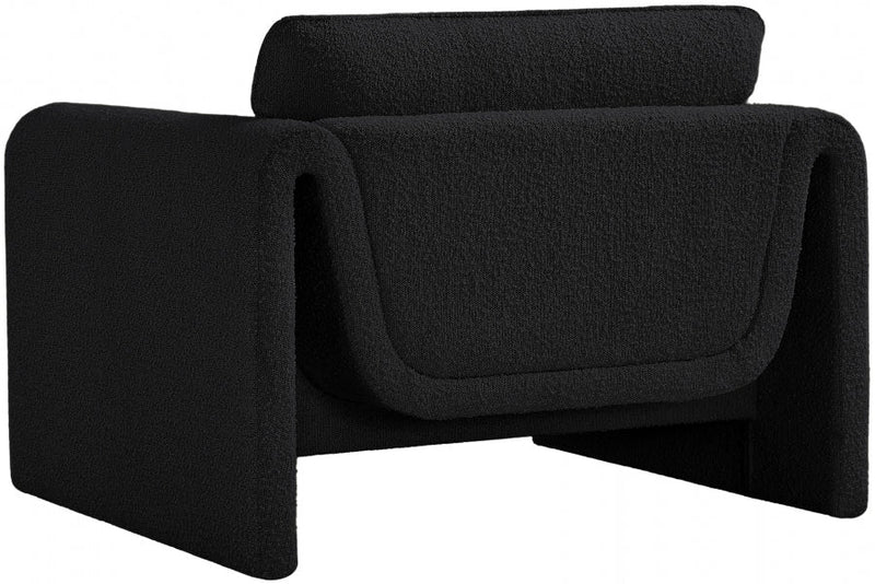 Stylus Boucle Fabric Upholstered Chair in Black - 198Black-C