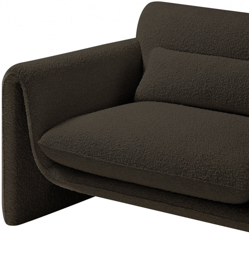 Stylus Boucle Fabric Upholstered Chair in Brown - 198Brown-C