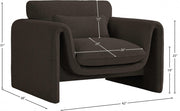 Stylus Boucle Fabric Upholstered Chair in Brown - 198Brown-C