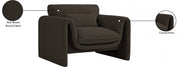 Stylus Boucle Fabric Upholstered Chair in Brown - 198Brown-C