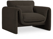 Stylus Boucle Fabric Upholstered Chair in Brown - 198Brown-C