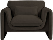 Stylus Boucle Fabric Upholstered Chair in Brown - 198Brown-C