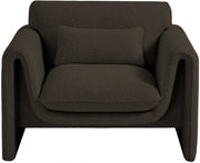 Stylus Boucle Fabric Upholstered Chair in Brown - 198Brown-C
