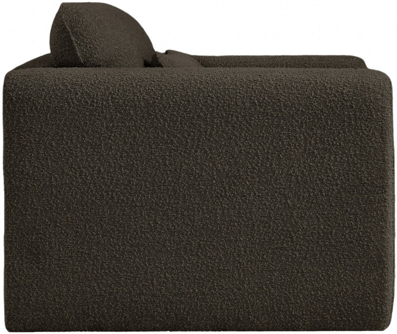 Stylus Boucle Fabric Upholstered Chair in Brown - 198Brown-C