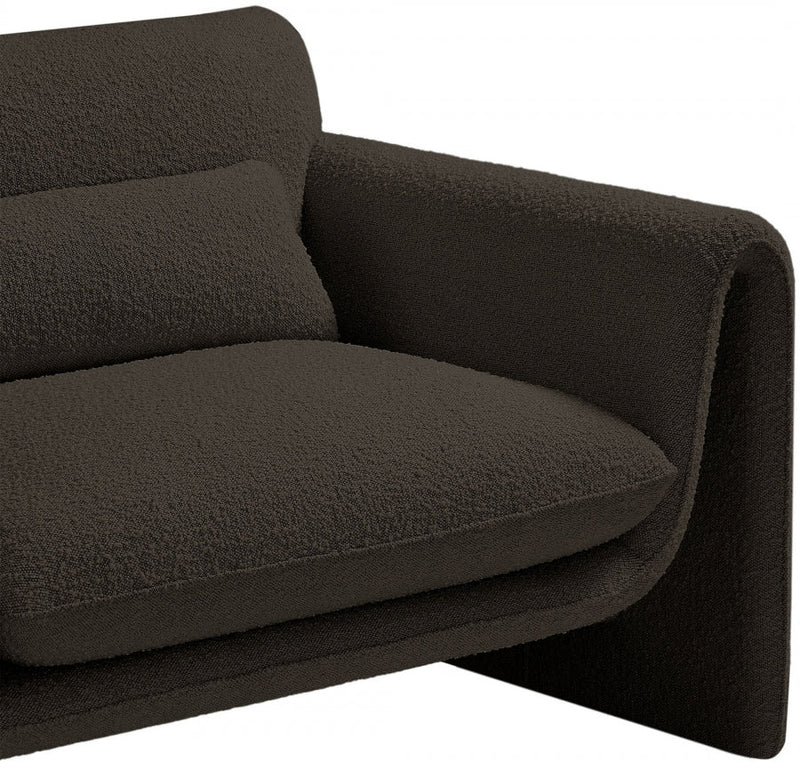 Stylus Boucle Fabric Upholstered Chair in Brown - 198Brown-C