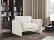 Stylus Boucle Fabric Upholstered Chair in Cream - 198Cream-C