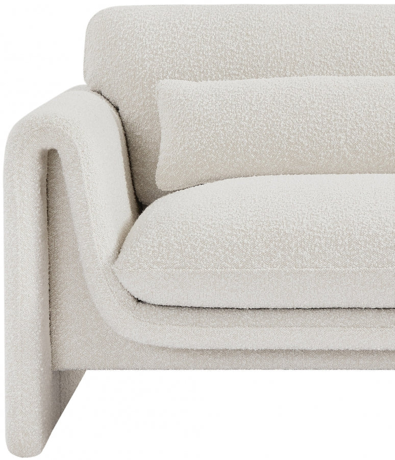 Stylus Boucle Fabric Upholstered Chair in Cream - 198Cream-C