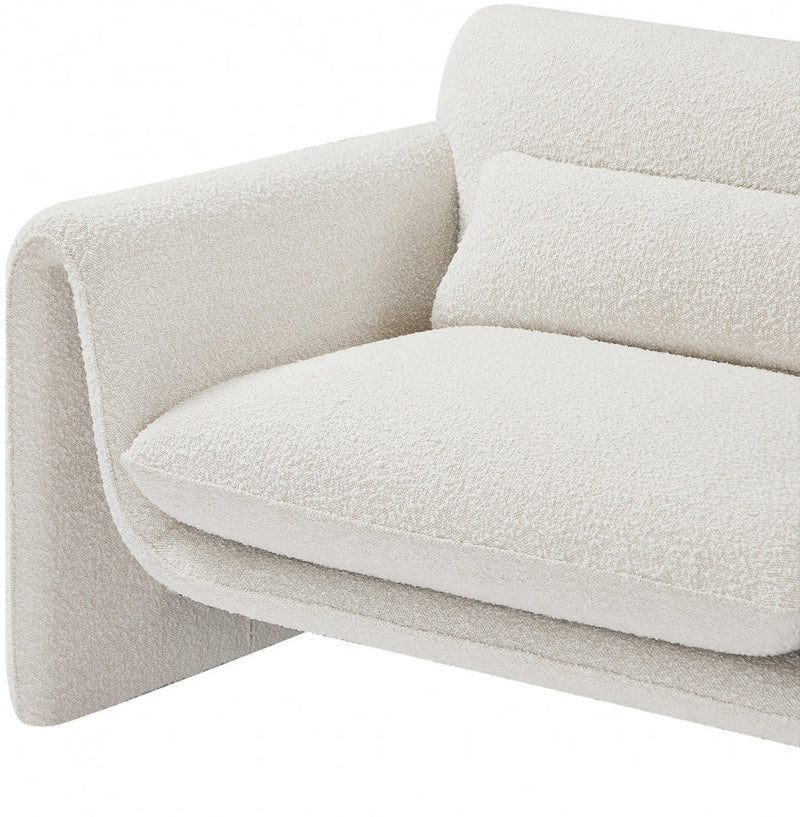 Stylus Boucle Fabric Upholstered Chair in Cream - 198Cream-C