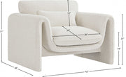 Stylus Boucle Fabric Upholstered Chair in Cream - 198Cream-C