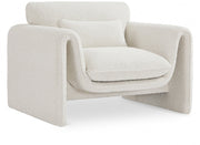 Stylus Boucle Fabric Upholstered Chair in Cream - 198Cream-C