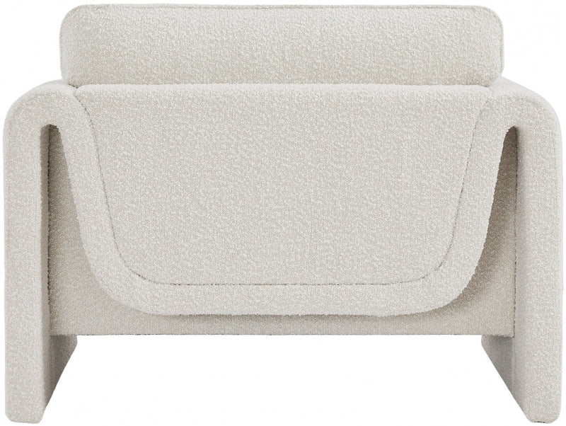 Stylus Boucle Fabric Upholstered Chair in Cream - 198Cream-C