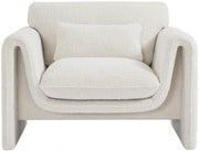 Stylus Boucle Fabric Upholstered Chair in Cream - 198Cream-C