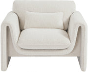 Stylus Boucle Fabric Upholstered Chair in Cream - 198Cream-C
