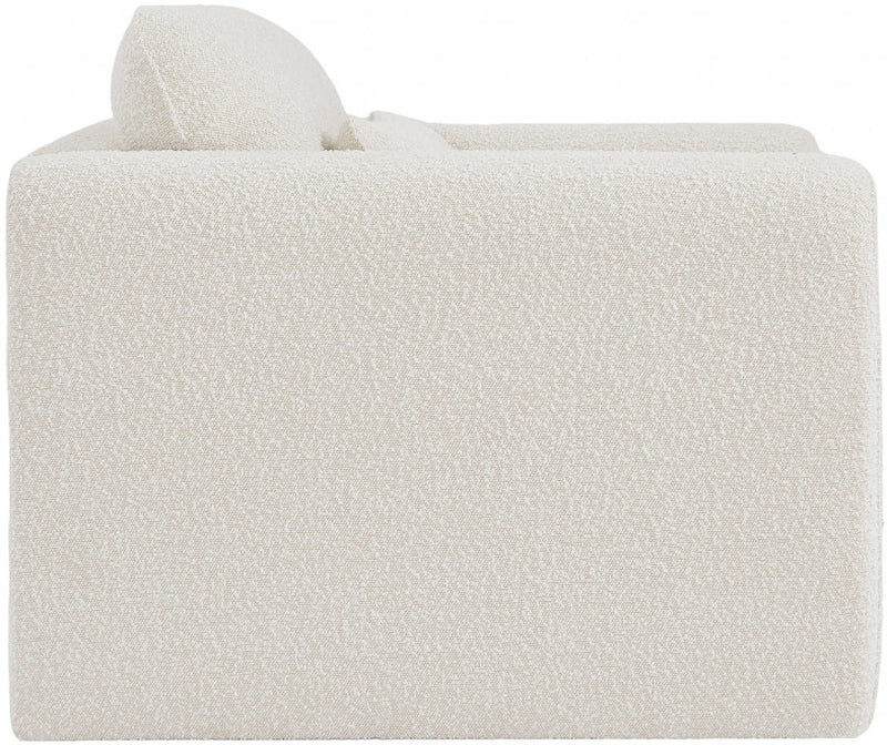 Stylus Boucle Fabric Upholstered Chair in Cream - 198Cream-C
