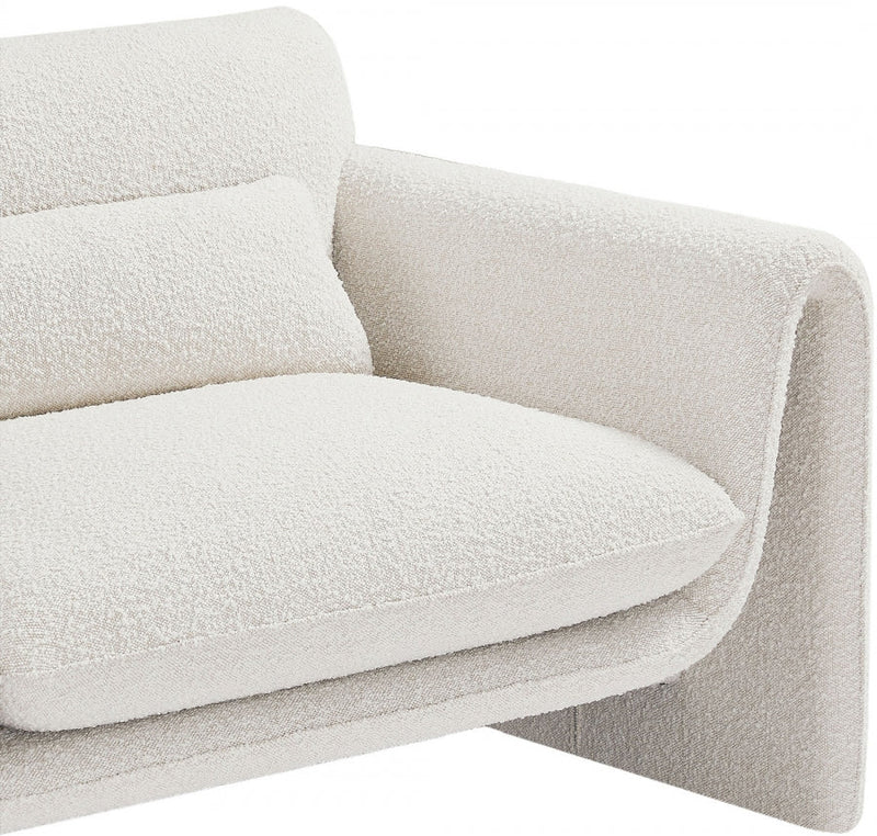 Stylus Boucle Fabric Upholstered Chair in Cream - 198Cream-C