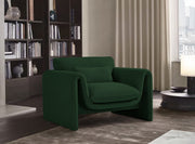 Stylus Boucle Fabric Upholstered Chair in Green - 198Green-C