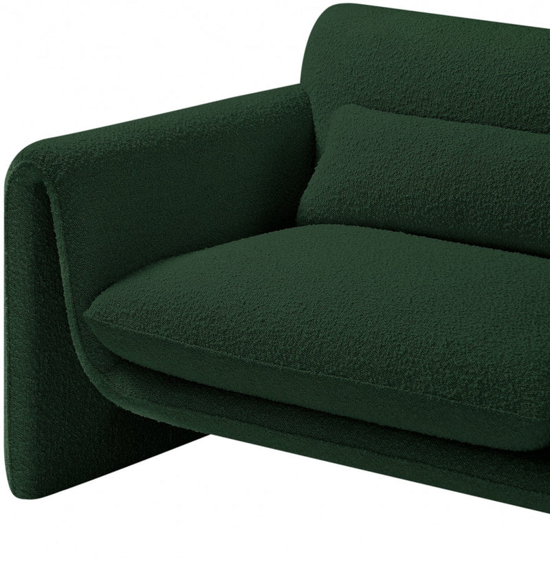 Stylus Boucle Fabric Upholstered Chair in Green - 198Green-C