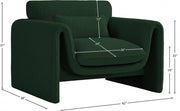 Stylus Boucle Fabric Upholstered Chair in Green - 198Green-C