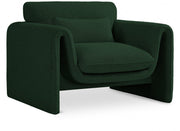 Stylus Boucle Fabric Upholstered Chair in Green - 198Green-C