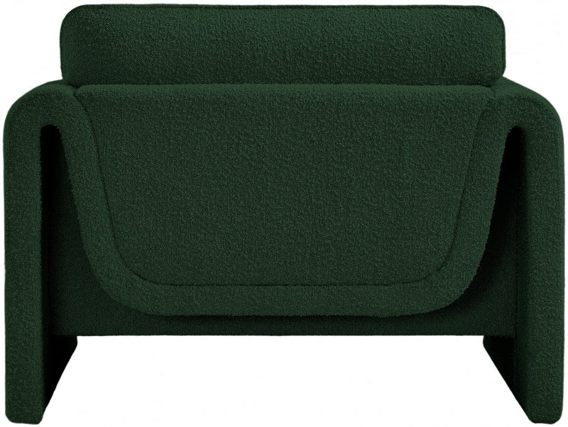 Stylus Boucle Fabric Upholstered Chair in Green - 198Green-C