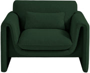 Stylus Boucle Fabric Upholstered Chair in Green - 198Green-C
