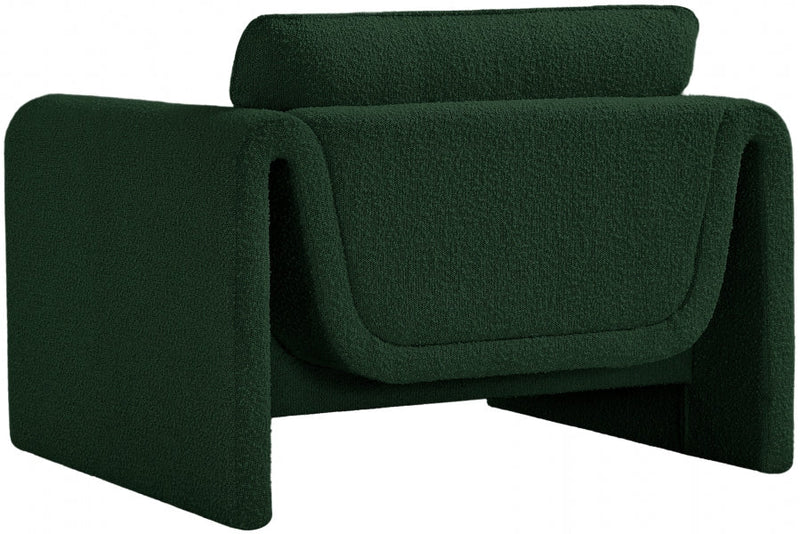 Stylus Boucle Fabric Upholstered Chair in Green - 198Green-C