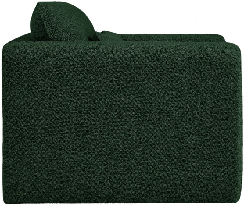 Stylus Boucle Fabric Upholstered Chair in Green - 198Green-C