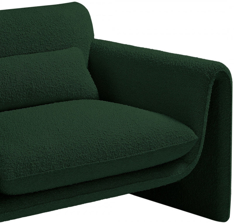 Stylus Boucle Fabric Upholstered Chair in Green - 198Green-C