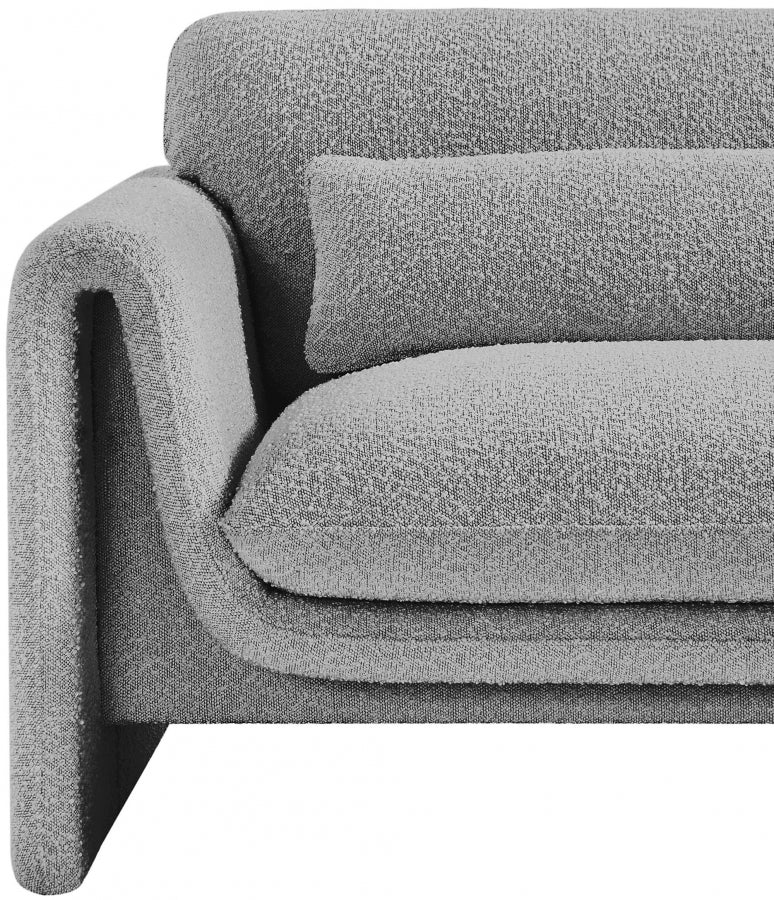 Stylus Boucle Fabric Upholstered Chair in Grey - 198Grey-C