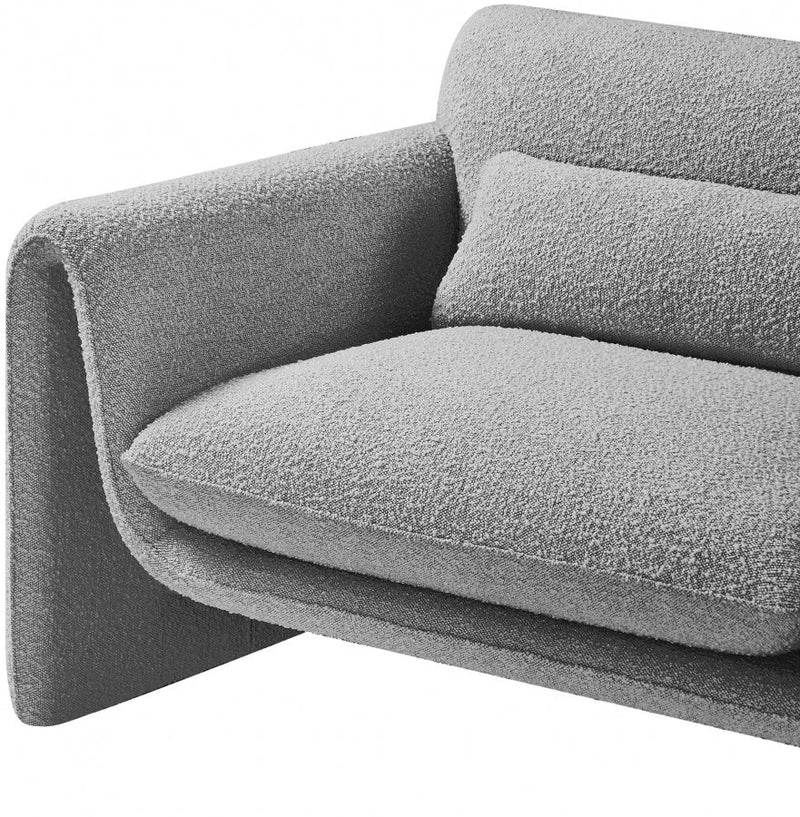 Stylus Boucle Fabric Upholstered Chair in Grey - 198Grey-C