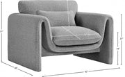 Stylus Boucle Fabric Upholstered Chair in Grey - 198Grey-C