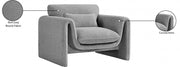 Stylus Boucle Fabric Upholstered Chair in Grey - 198Grey-C
